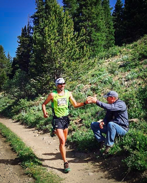 VFuel Athlete and Olympian Mike Aish setting a course record at the Silver Rush 50